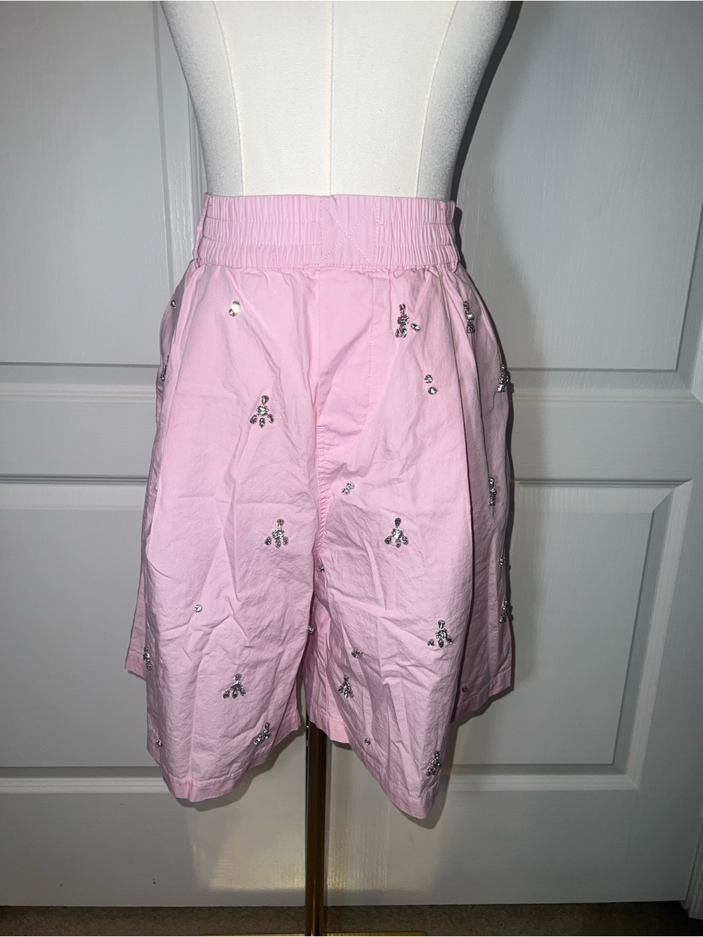 Zara Pink Embellished Bermuda Shorts - Picture 2 of 5